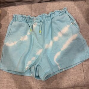 Zara Blue and White Tie-Dye Shorts